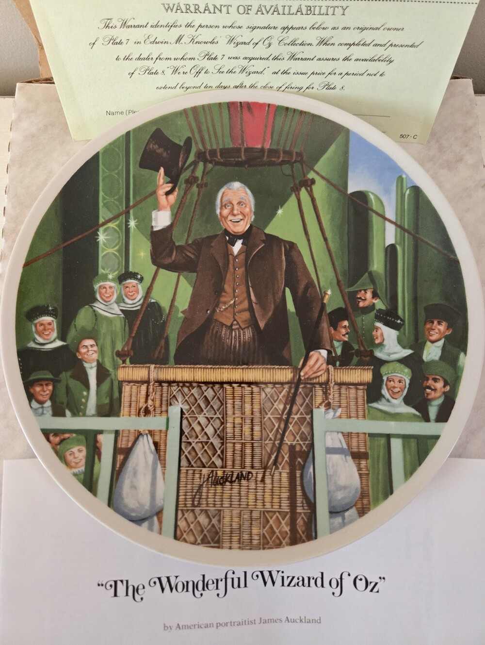 The Wonderful Wizard of Oz 1979 Vintage Knowles series plate with COA and box